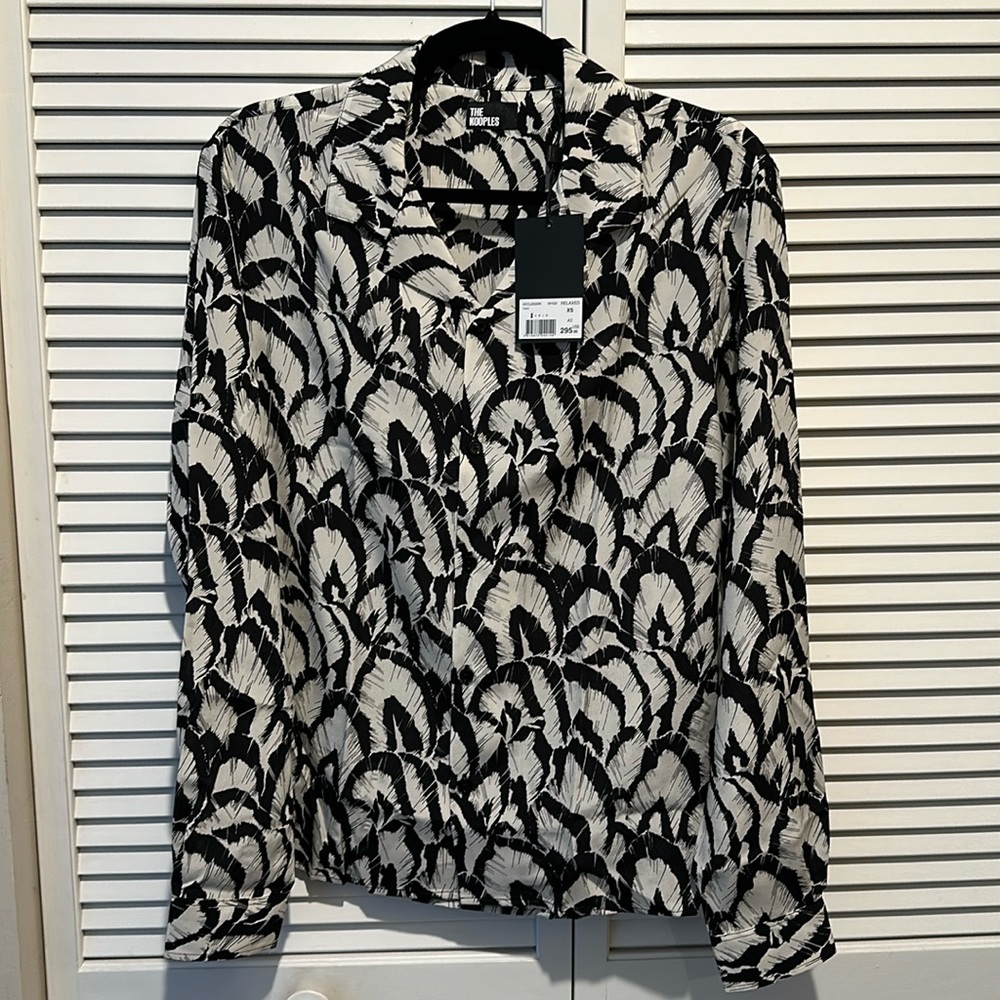 The Kooples relaxed 100% silk button down.